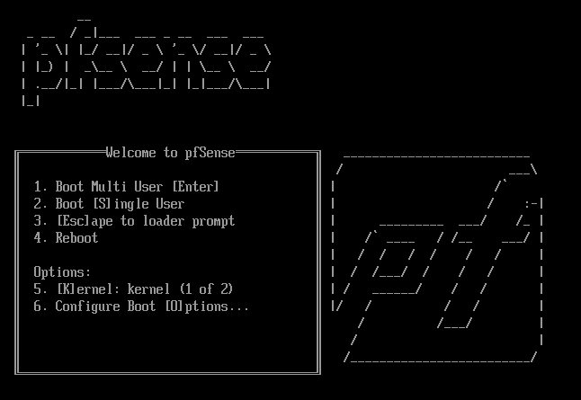 pfSense Install Boot Menu