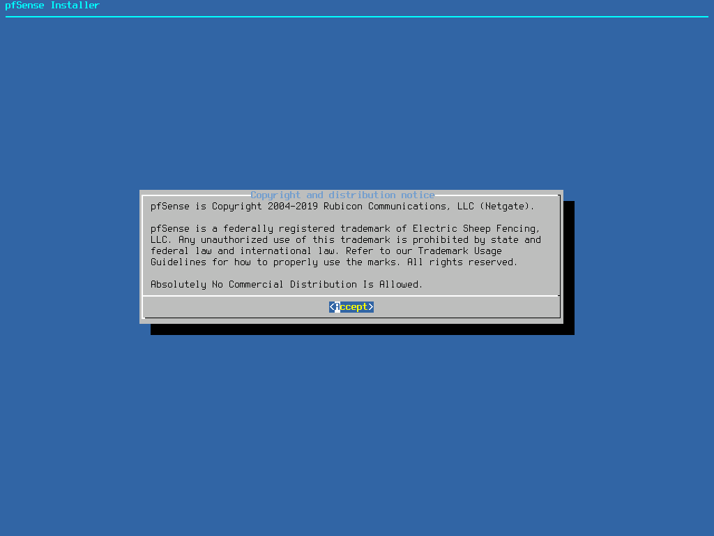 pfSense Install Distribution License 