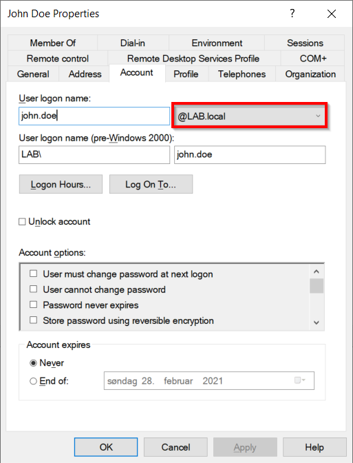 Active Directory User Properties