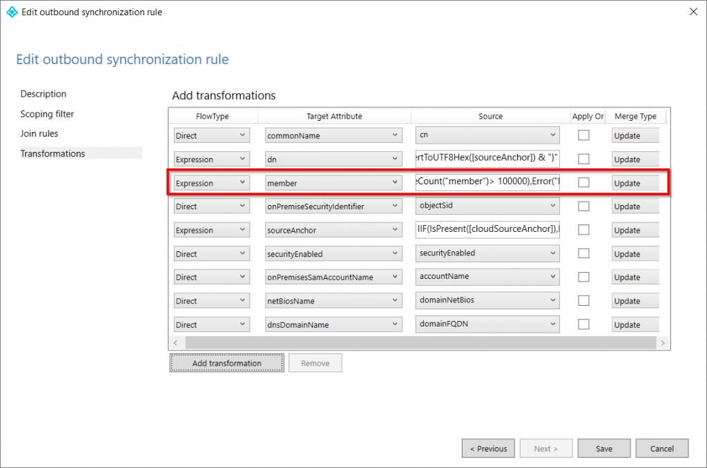 AD Connect Synchronization Rules Editor