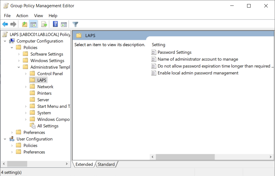 LAPS Group Policies