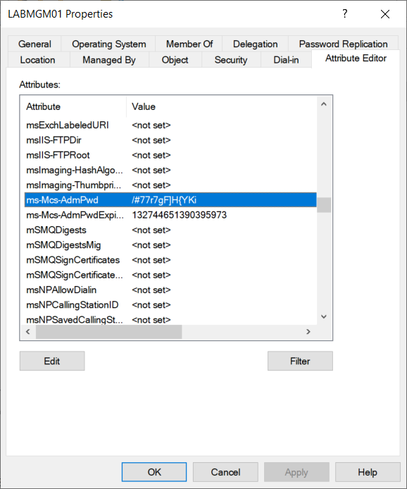 Active Directory attribute editor