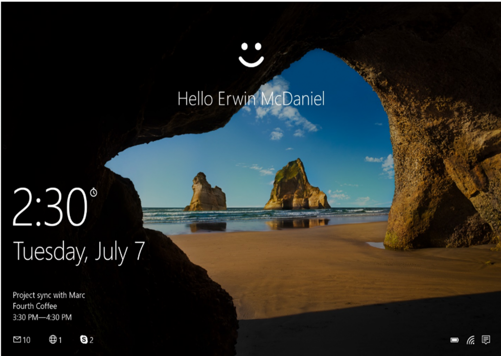 Windows Hello on Windows 10.