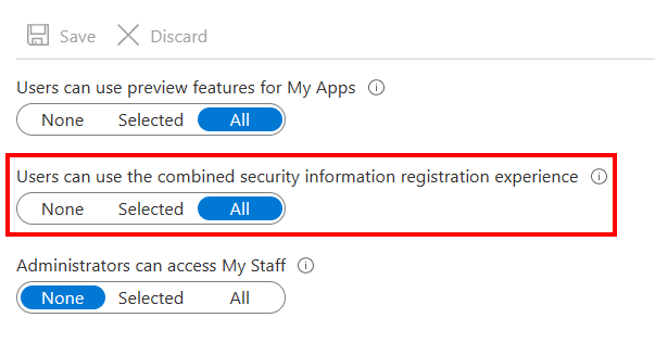 Combined Security Information Registration in Azure AD