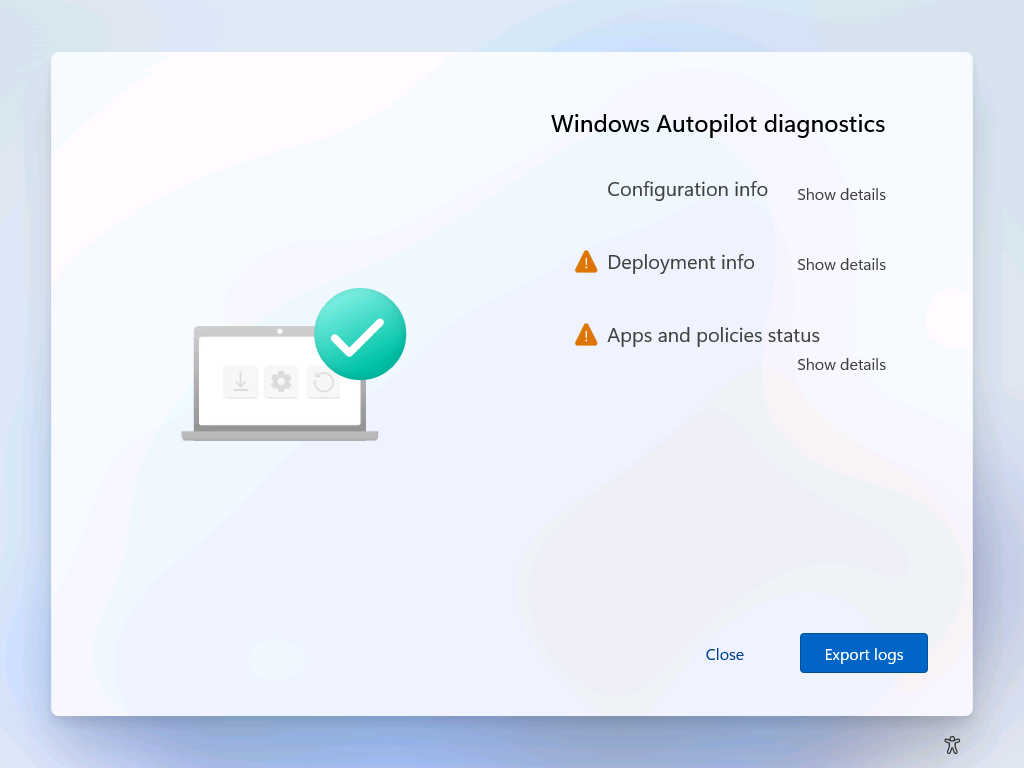 Windows AutoPilot Diagnostics Page