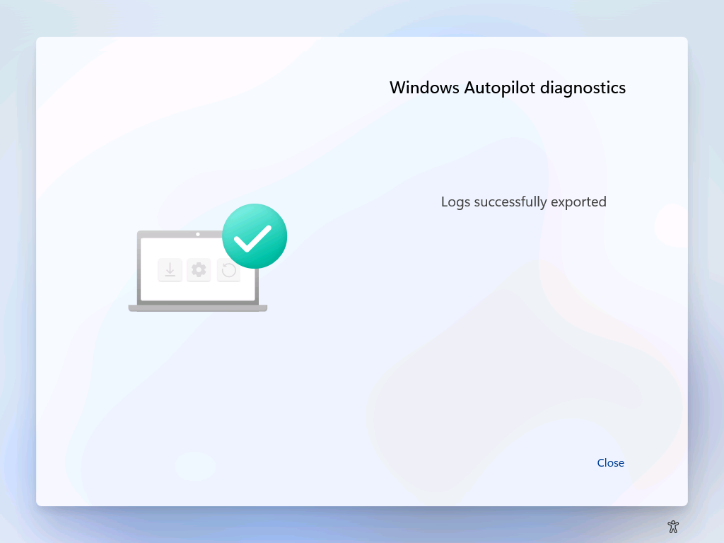 Windows AutoPilot Diagnostics Page Export Logs.